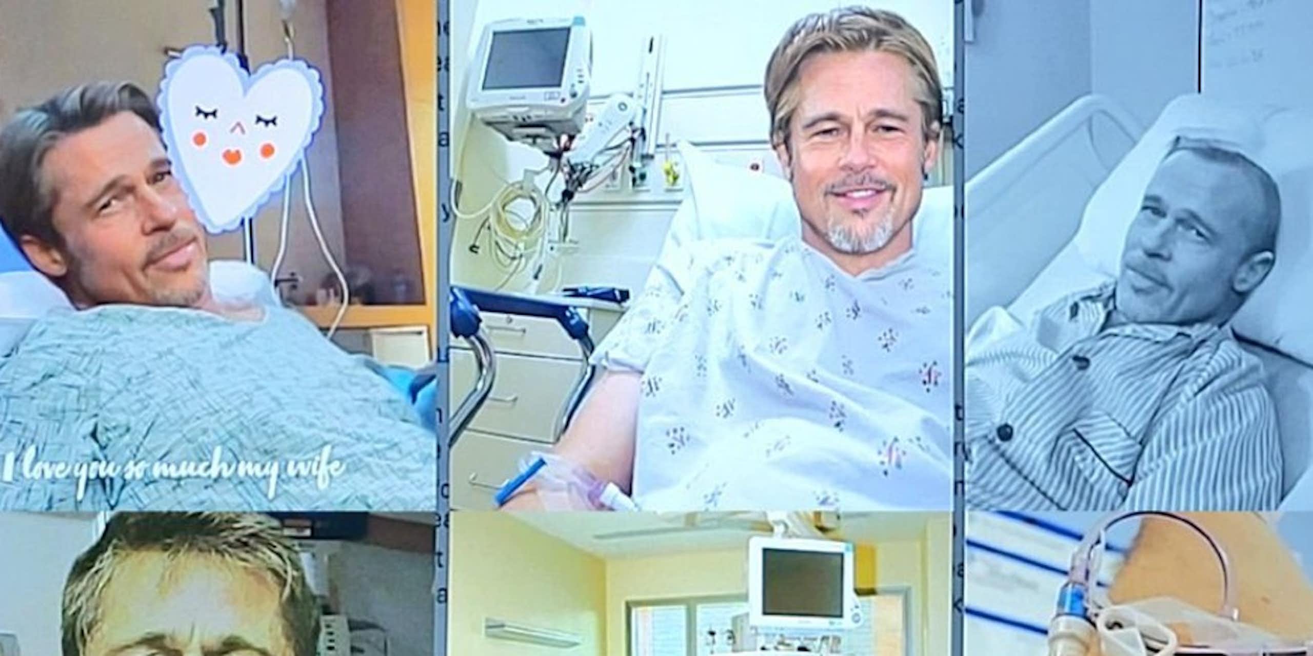 Un montage photo montrant un homme à l'hôpital