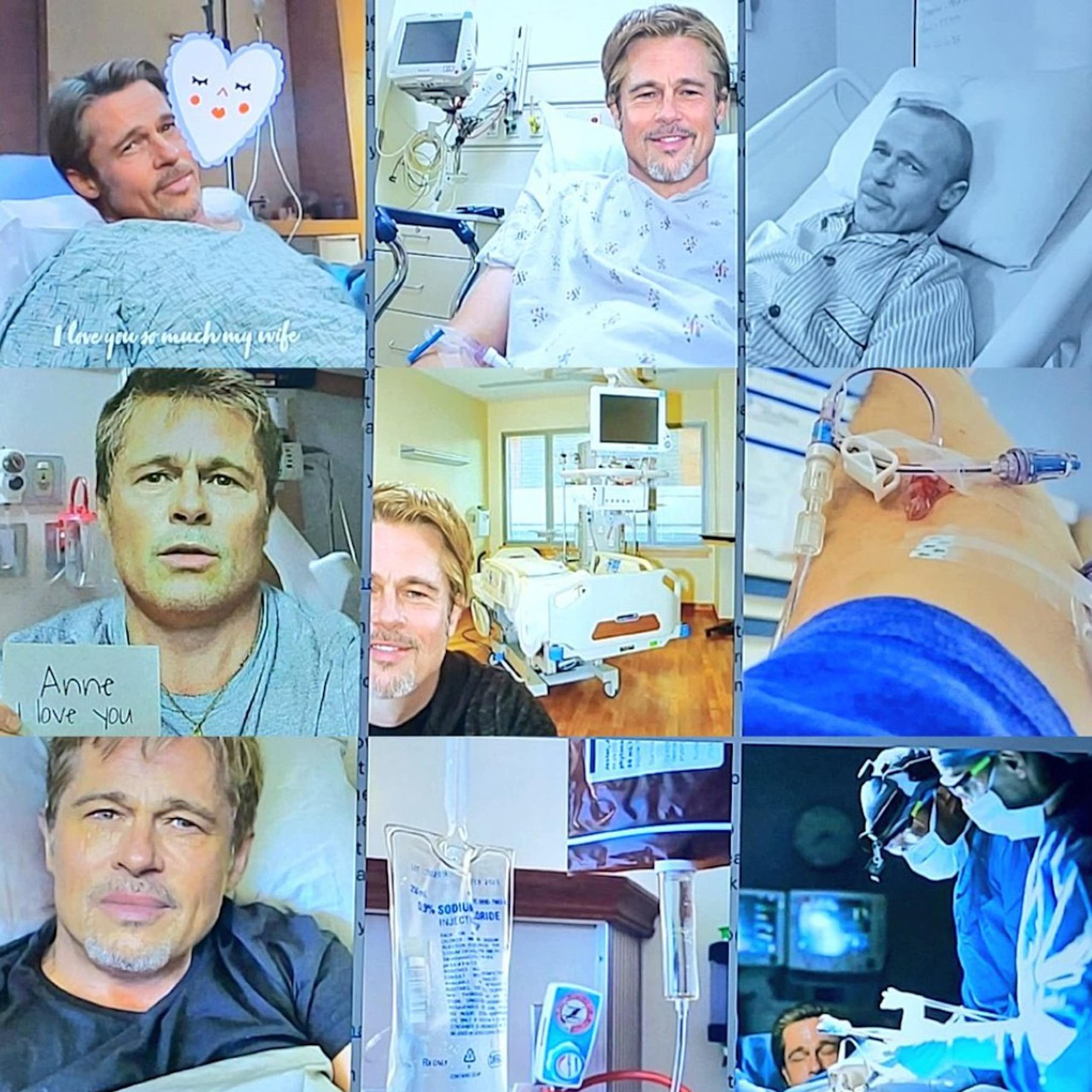 Un montage photo montrant un homme à l'hôpital