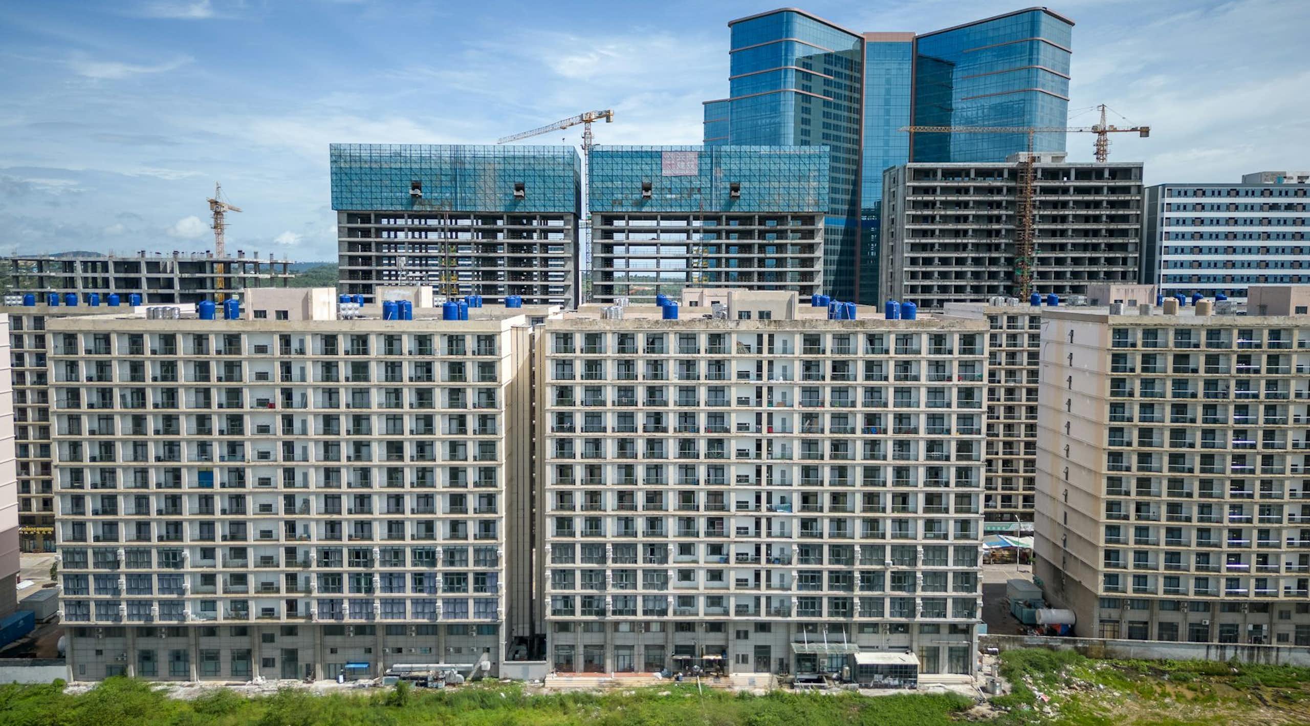 Buildings under construction in Sihanoukville.
