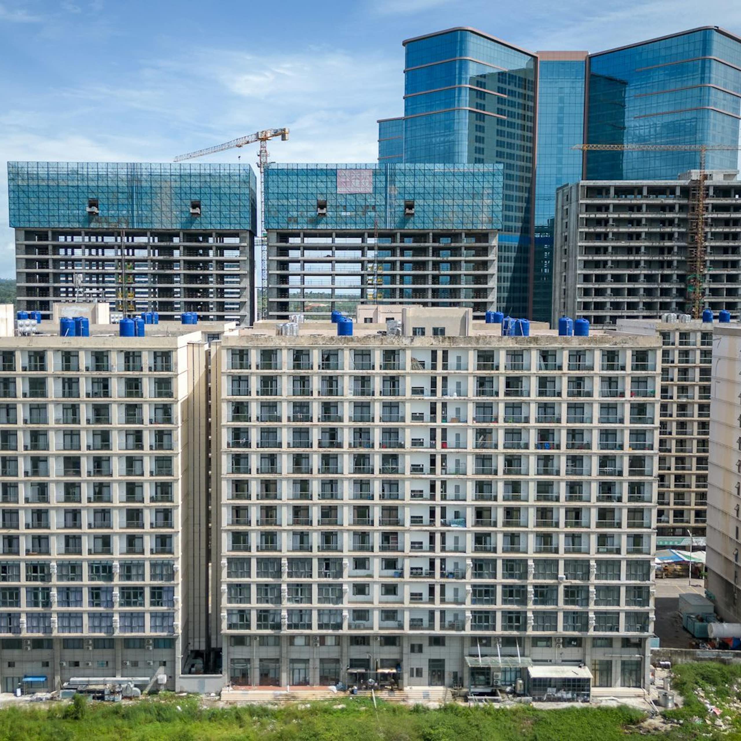 Buildings under construction in Sihanoukville.