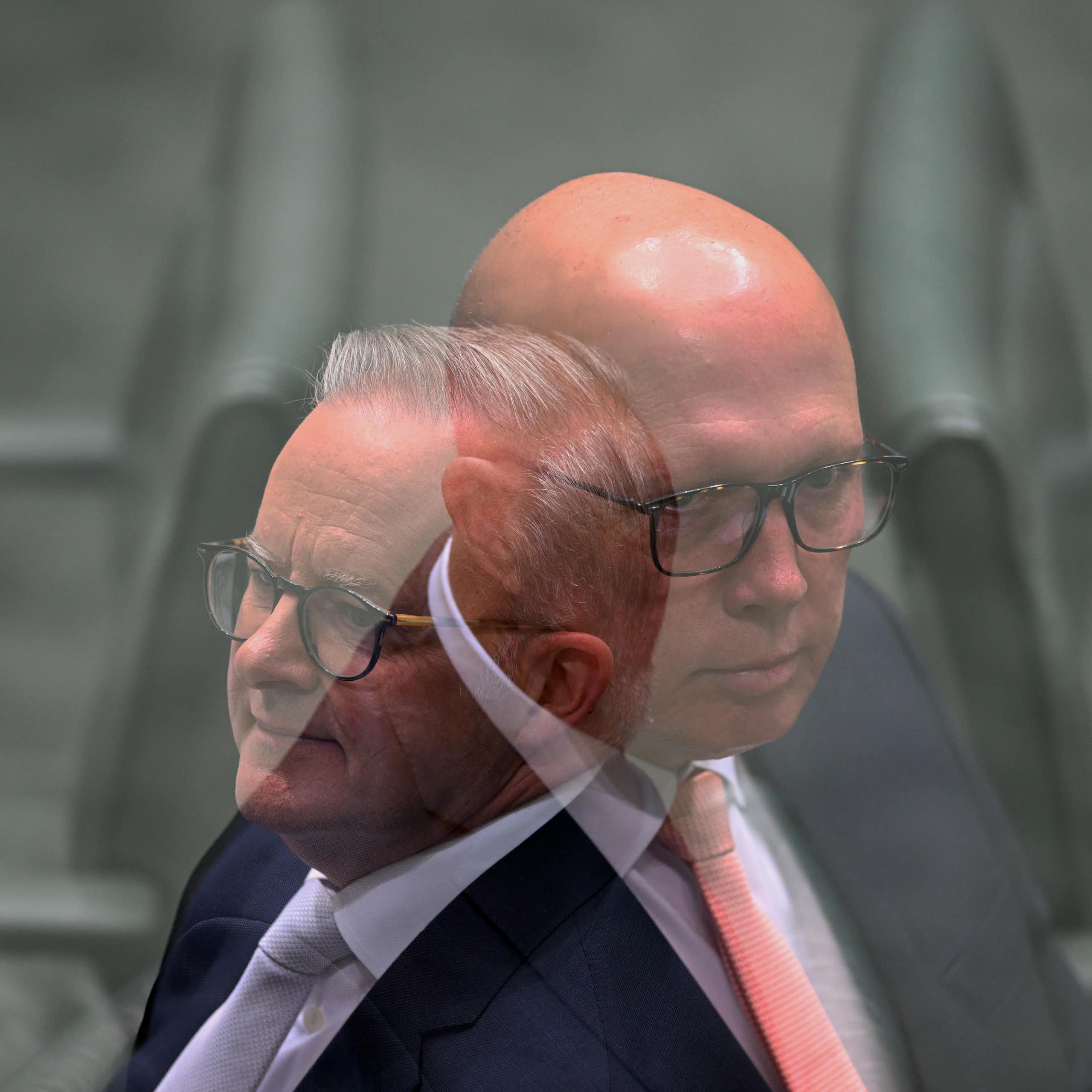 A composite image displays Labor's Anthony Albanese alongside Liberal leader Peter Dutton.