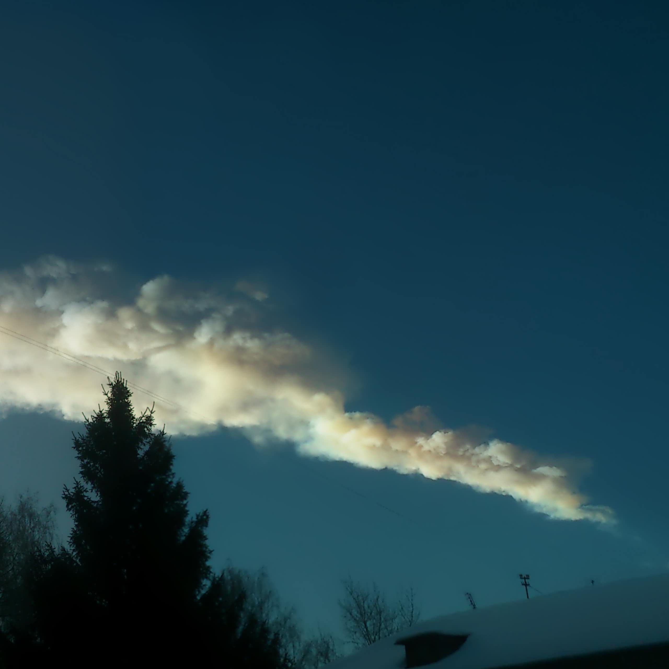 a thick white plume of smoke above a forest