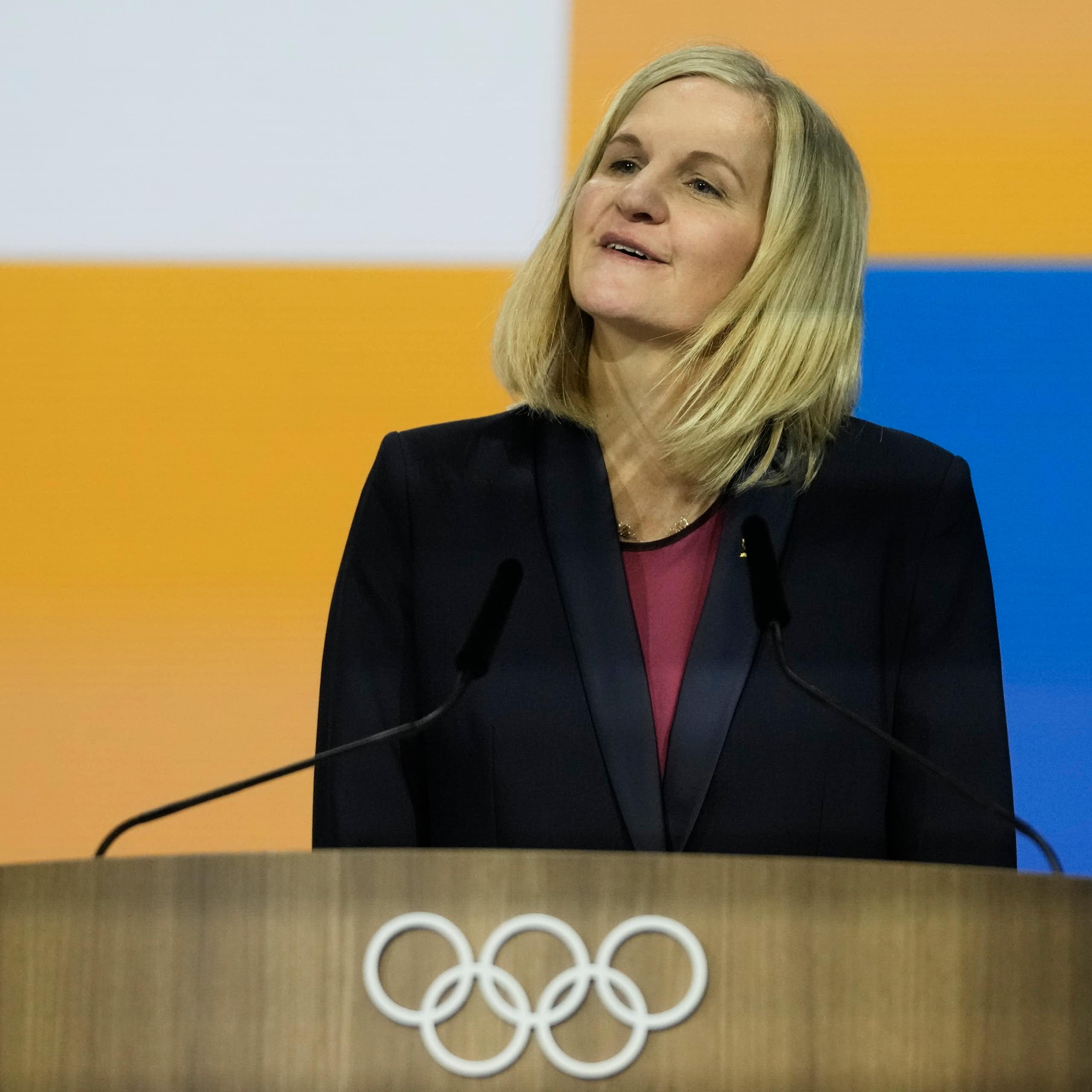 Kirsty Coventry speaks after she was announced as the new IOC President