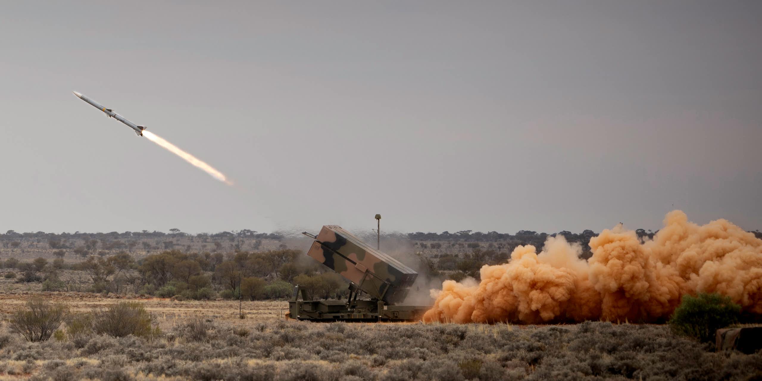 A missile being fired