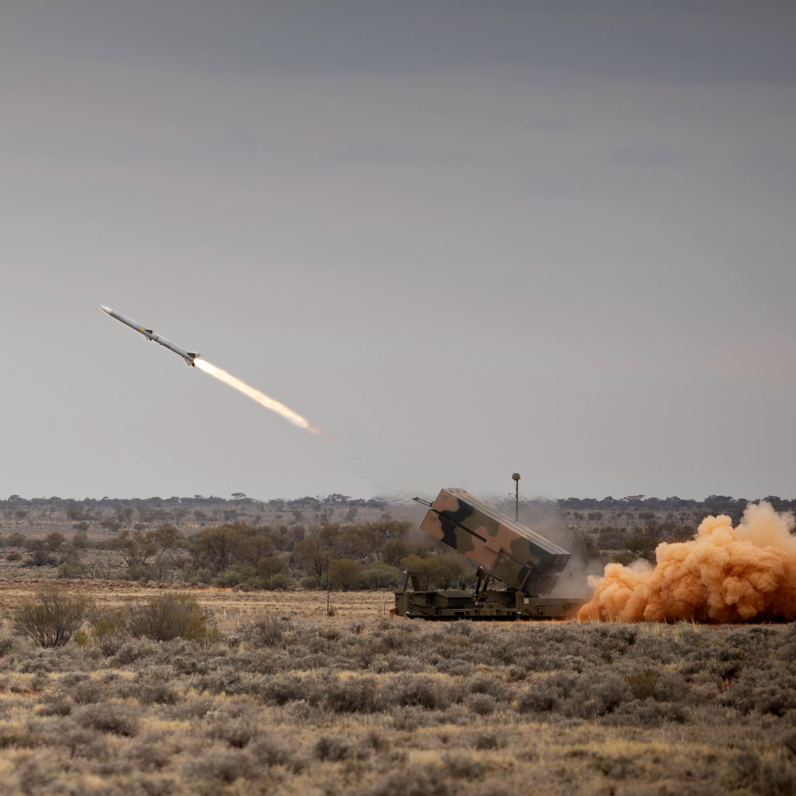 A missile being fired