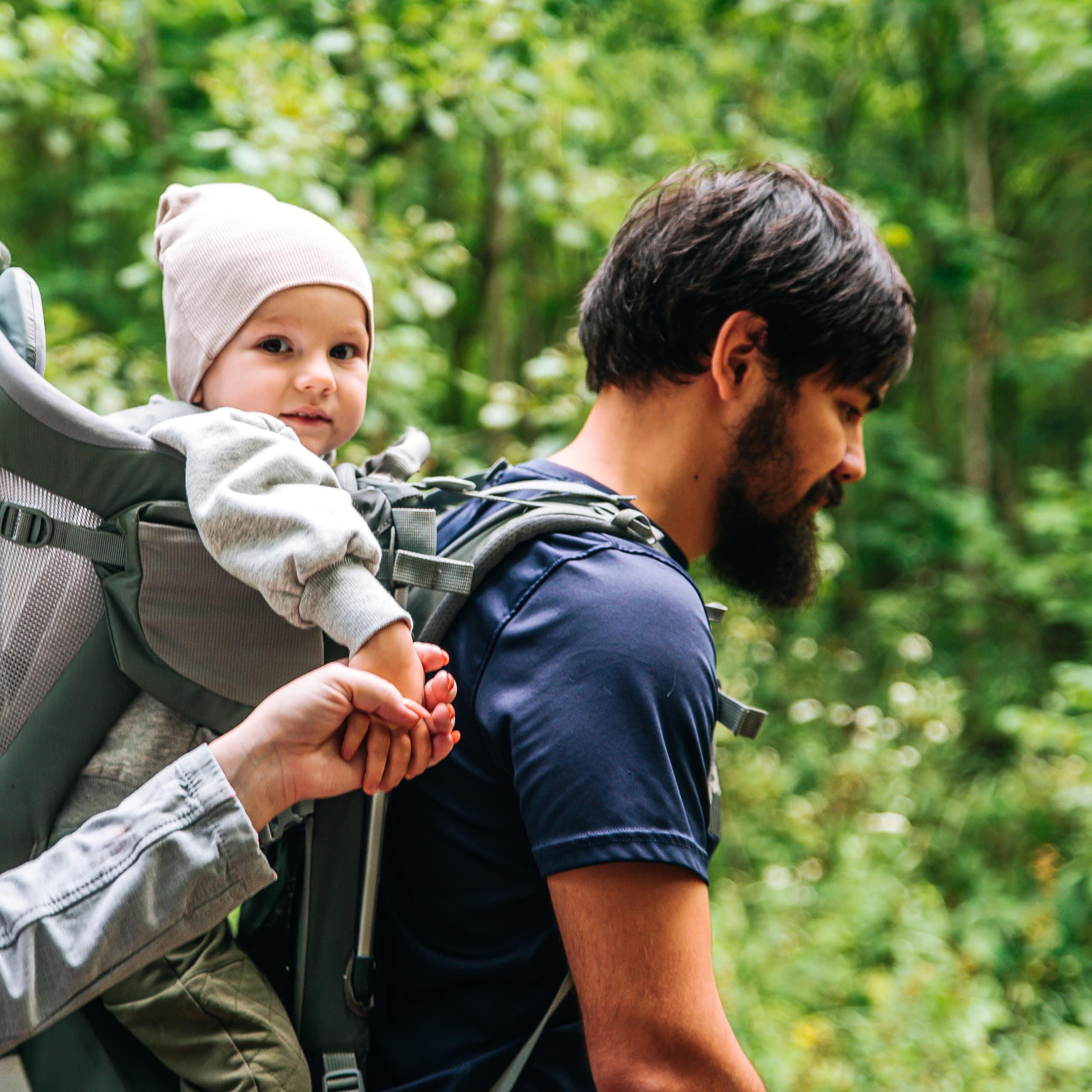 A young family on a hike.