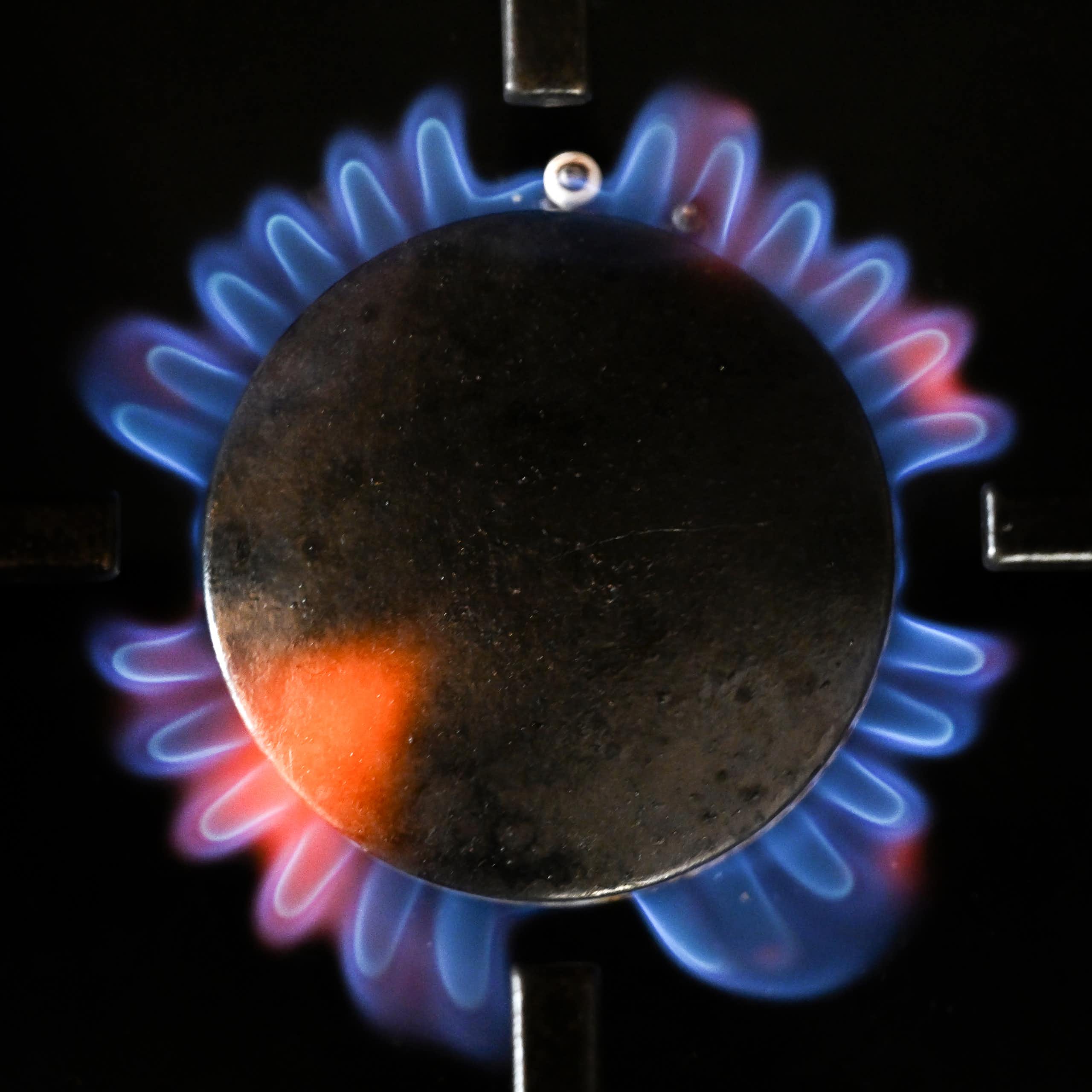 Gas burner on stove